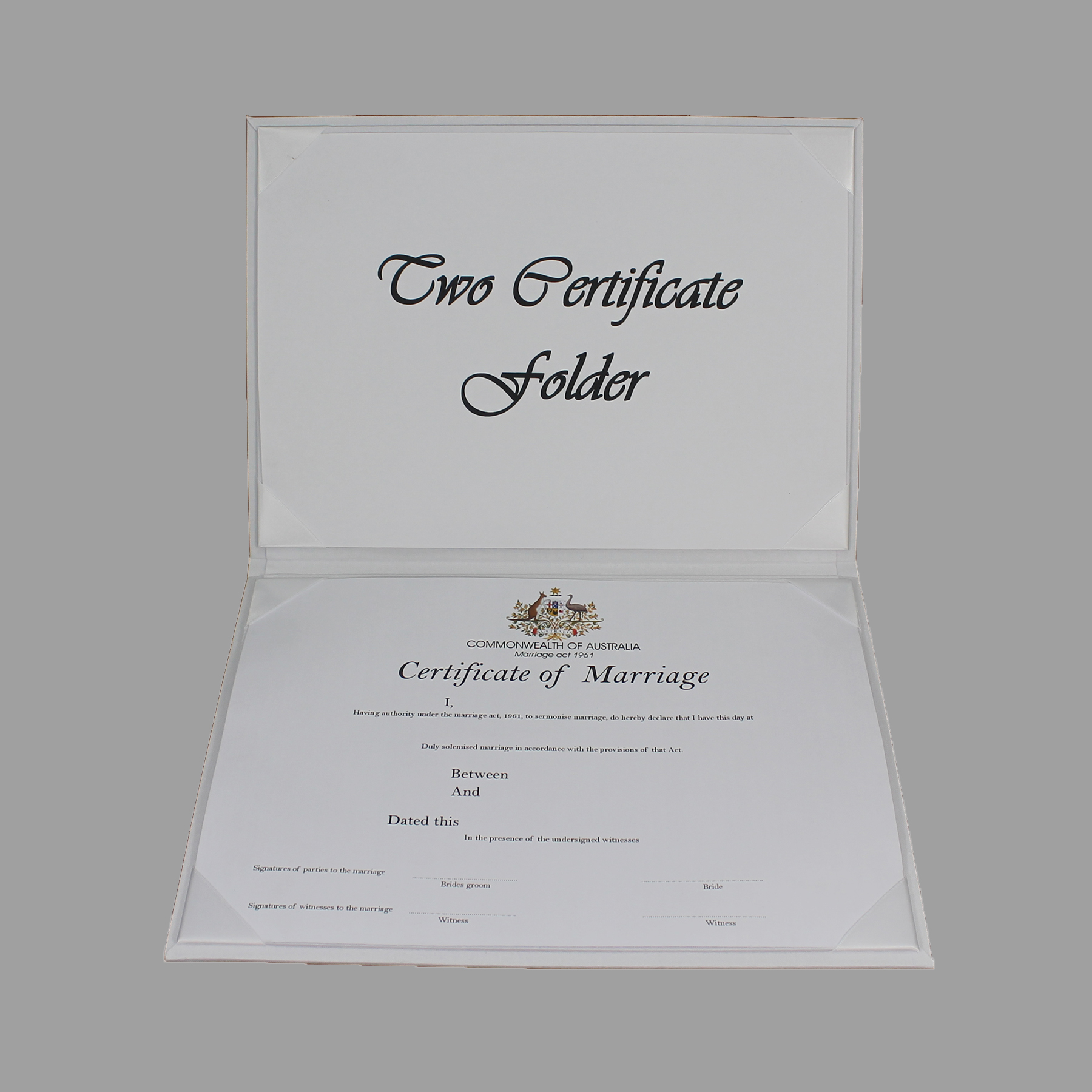 White Cotton – Luxury A4 Signing Folder – Celebrant Warehouse